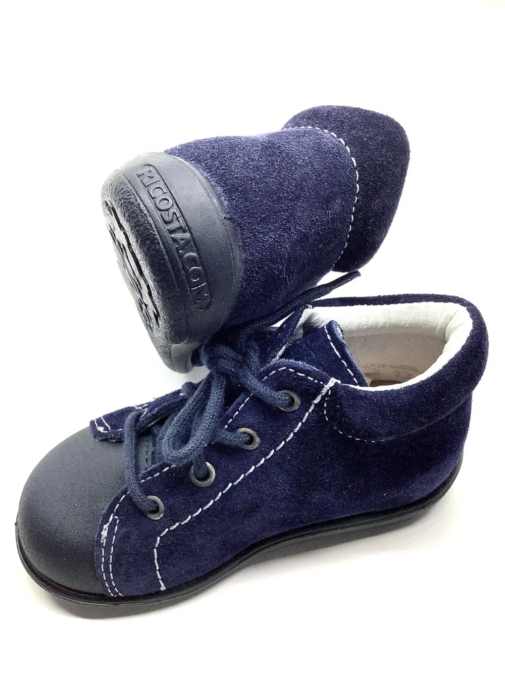 Toddler Navy Suede Lace-Up Shoe by Ricosta. Size 6 euro 22 NWT